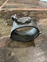 1976 Metropolitan Museum of Art Pewter Hinged LION Cuff EGYPTIAN REVIVAL COOL❤️