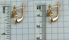 Vintage Original Natural Diamond 0.10 Ct Rose & White Gold Earrings 583 14K