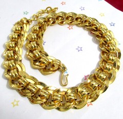 VTG RUNWAY WEIGHTY GP 19″ NAPIER DOUBLE LINK CHAIN NECKLACE CLASSIC STATEMENT