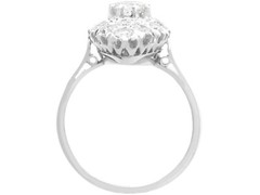 Antique 1.78 Ct Diamond and Platinum Marquise Cluster Ring Circa 1920