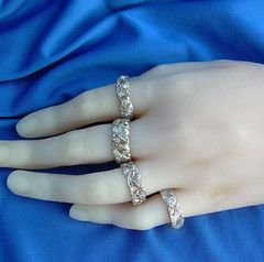 Original EARTH MINED DIAMOND Deco Band Vintage PLATINUM Eternity Anniversary 8