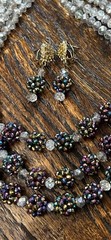 Boho Jewelry, 4 Pieces Beautiful Multicolored Sparkling Beads- 17″ Long