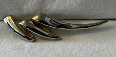 Gold Tone Vintage ZigZag Squiggle 3.5 in Brooch Pin with Locking Safety Catch