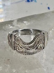 Harley Davidson ring biker chain pinky band size 5.50 sterling silver women