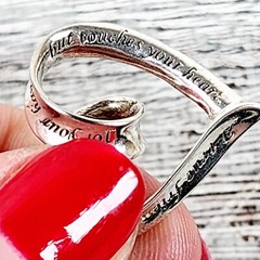 VINTAGE TRUE FRIEND HEART STERLING SILVER 925 PENDANT INSPIRATIONAL LOVE RETRO