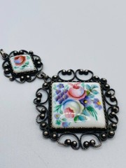Soviet Vintage Pendant Enamel rostov Finift Hand Painted ussr