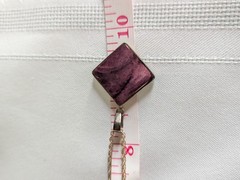 Vintage Square Sterling Silver 3/4″ Purple Spiny Oyster Pendant Necklace 16″+