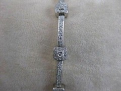 ANTIQUE 2.25CTW DIAMOND 18KT WHITE GOLD PAVE FILIGREE BRACELET 6MM WIDE #16473