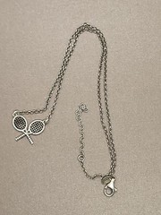 Vintage Dyadema Italy 925 Tennis Pendant Necklace 16″ To 17.75″ VGUC