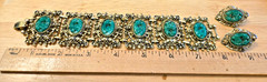Selro Selini Vintage Green Chunky Bracelet & Earrings Set