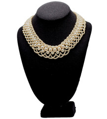 Faux Pearl Collar RBG Style Professional Old Style Elegance Necklace 18 Inch