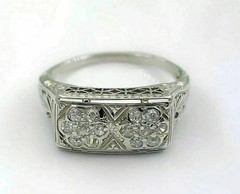 Art Deco Style 2.55Ct Round Cut Lab Created Diamond 925 Silver Anniversary Ring