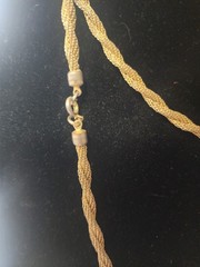 Vintage Mesh Chain Necklace GoldTone Round Popcorn Cage Spring Ring Clasp 18.5″