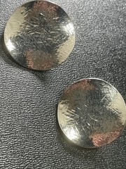 Vintage 1.2” Round Wavy Silver Tone Textured Metal Clip Earrings
