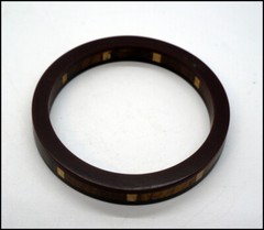 Handcraft Horn Bone and Wood Bangle Bracelet 3 Inch Wide #E284