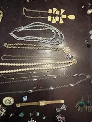 Untested Mixed Jewelry Lot, Vintage, Earrings, Necklaces, Rings, Cufflinks, More