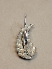 Vtg 925 Double Finger Leaf Ring CZ Accents Size 7 And Size 6 Sterling Silver
