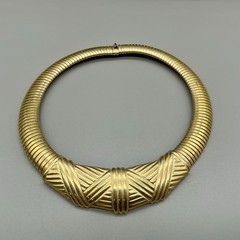 Vintage Gallery Originals Gold Tone Collar Necklace Textured Statement Choker