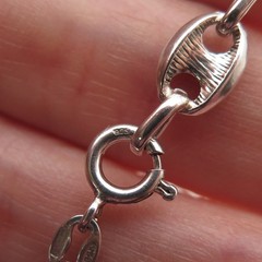 925 Sterling Silver Vintage Italy Anchor Mariner Link Bracelet 7.25″