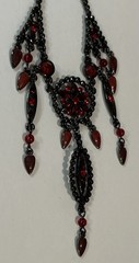VINTAGE SIGNED VCLM RED RHINESTONE 18” NECKLACE Beautiful Condition!