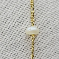 Freshwater Pearl Multi Style Link Gold Tone Chain Vtg Station Necklace 24 Inch