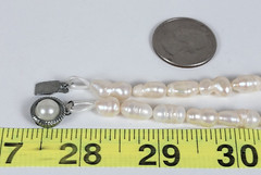 Vintage White Baroque Pearl Bracelet 8.5 In Silver Tone Box Clasp Beauty Nature