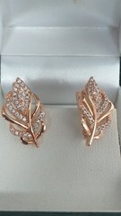 Vintage 1990-s 14 Ct Rolled Gold Zircons Earrings-Hallmarked 585 RG