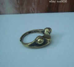 Retro Brass Frog Toad Statue Adjustable Ring US Size 6-8