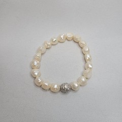 Baroque Pearl Bracelet 925 Sterling 8″ 7-10mm Genuine Luster Feminine