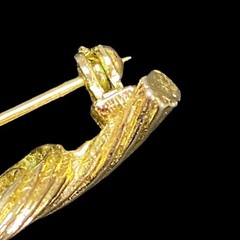 Vintage Brooch GoldTone Rope Twisted Knot Knotted 2.25″ Long