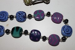 Vintage to now lot of 2 stone glass plastic metal beaded chain necklaces