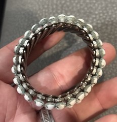 Vintage Silver Tone White Rhinestone Expandable Bracelet