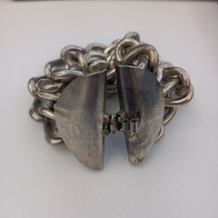 Industrial Machinery Chunky Chain Bracelet Brutalist Heavy Massive Statement VTG