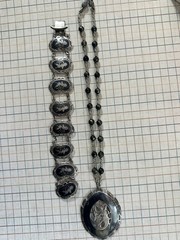 Vintage 925 Siam Sterling Silver Niello – Necklace Bracelet Set – Thai Dancer