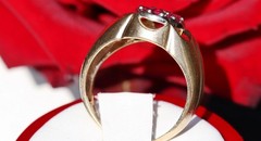 14k Yellow Gold 0.56ct Natural Diamond Sz 8 Ring Ruby Vintage Heated 6.37g N3078
