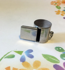 Working Whistle Pendant Charm Vintage Estate JMS signed 6.38g