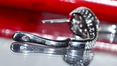 18k 750 white gold earrings 1.50ct natural diamond 0.74″ dangle 5.27gr N3643