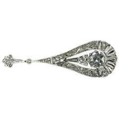 2Ct Art Deco Style Lab Created Diamond Engagement Gift 14K White Gold FN Pendant