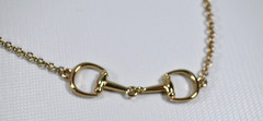 Gold Tone Link Necklace with Large Gold Tone Connecters 32″ No Clasp
