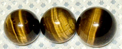 3 Tiger Eye Round Stones 27-30mm 29-38grams #625