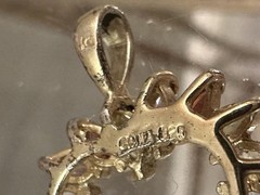 Vintage Gold Plate 925 Sterling Silver Prong Set Multi Color CZ Heart Pendant
