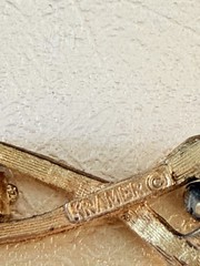 KRAMER VTG Signed Gold Tone Faux Pearl Jade Dangle Branch Link Necklace Earrings
