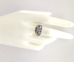 Vintage Elegant RING Silver 925 with Big Bright Stone -size: 9US (18.8mm) | #113