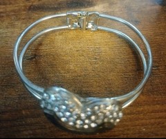 Vintage Juicy Couture Hinged Bangle Bracelet Puffy Heart