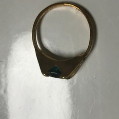 Vintage Simulated Emerald Stamped 18k HGE Ring Size 6 May Birth Stone Green