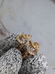 Vintage Christian Dior Gold-Tone Knotted Rope Clip-On Earrings