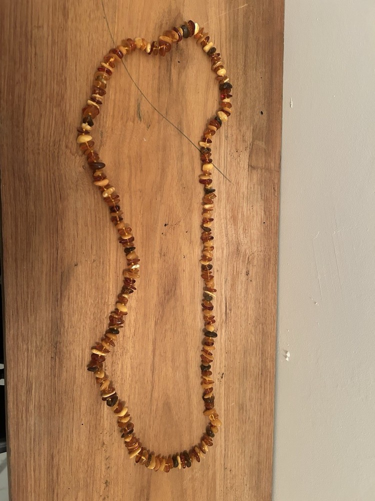 Vintage Baltic Honey Amber Polished Graduated Oval Bead Necklace 17 Inches Long