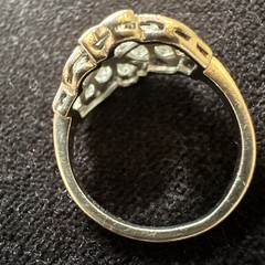1930’s Old European Art Deco Platinum Diamond Ring – Size 9.25