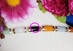 Vintage SOLID 14KT Gold Multi Color Jadeite Jade 11-Panel Link Bracelet~ 8-1/4″