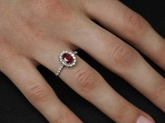 Fine 1.31ct AIGS GIA Pigeon Blood Ruby 0.46ct Diamond Platinum Ring Size 7